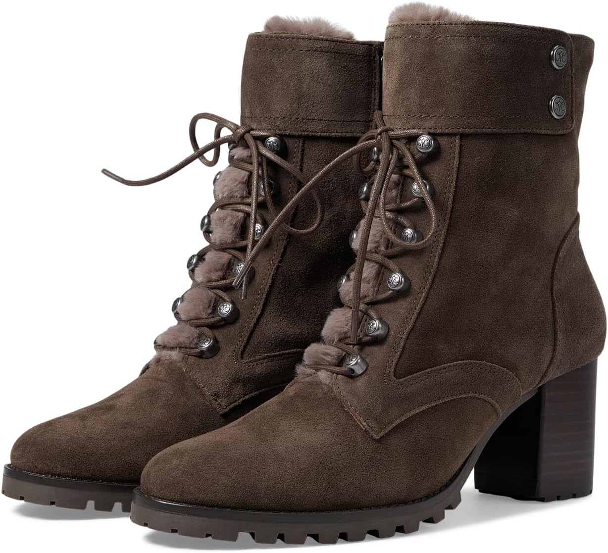 

Ботинки на шнуровке Vivica Lace-Up Boot Johnston & Murphy, цвет Dark Gray Suede