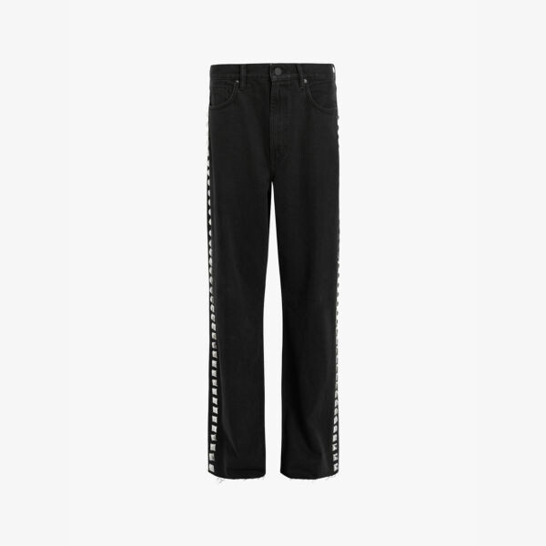 

Джинсы Blake из денима с заклепками и широкими штанинами и высокой посадкой Allsaints, черный