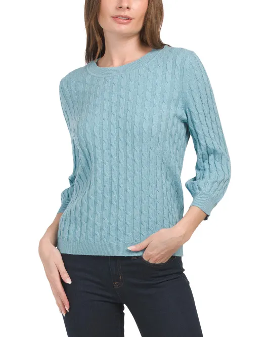 

Свитер из смесовой шерсти косой вязки Edinburgh Knits, синий