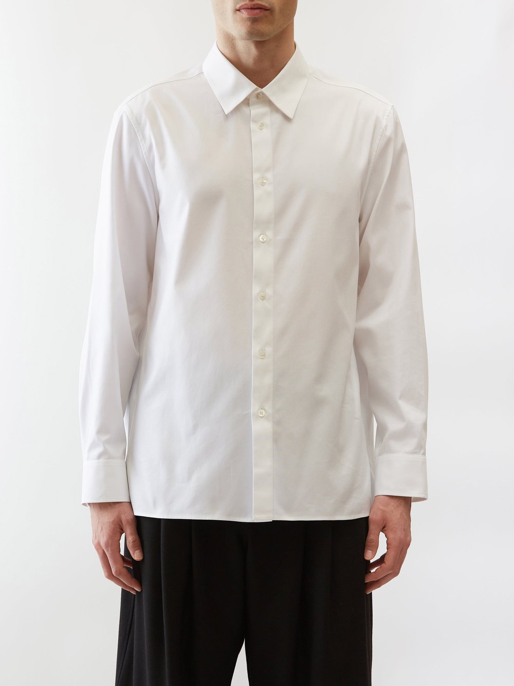 Рубашка julio из хлопкового поплина The Row, белый цена и фото