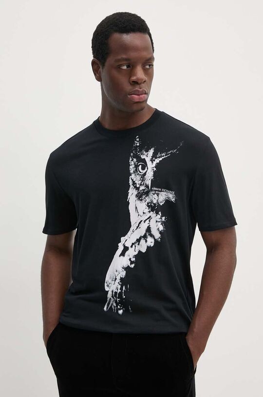 

Хлопковая футболка Armani Exchange, черный