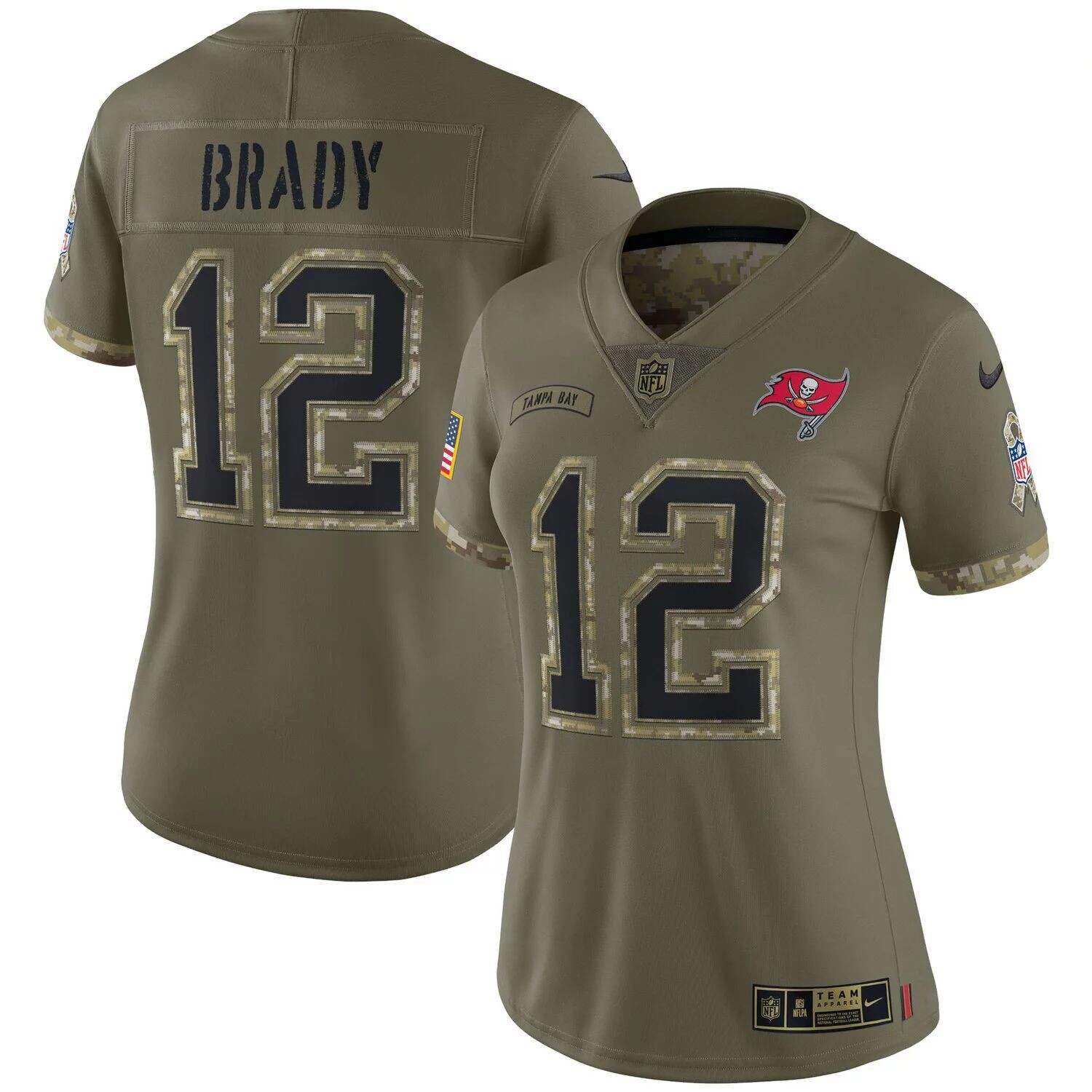 

Женский джерси Nike Tom Brady Olive Tom Brady 2022 Salute To Service Limited Nike