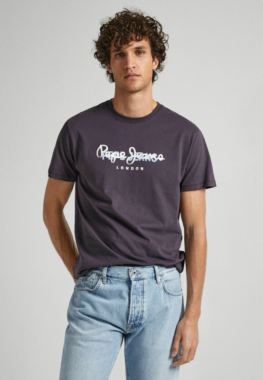 

Футболка с принтом Keegan Pepe Jeans, цвет washed black