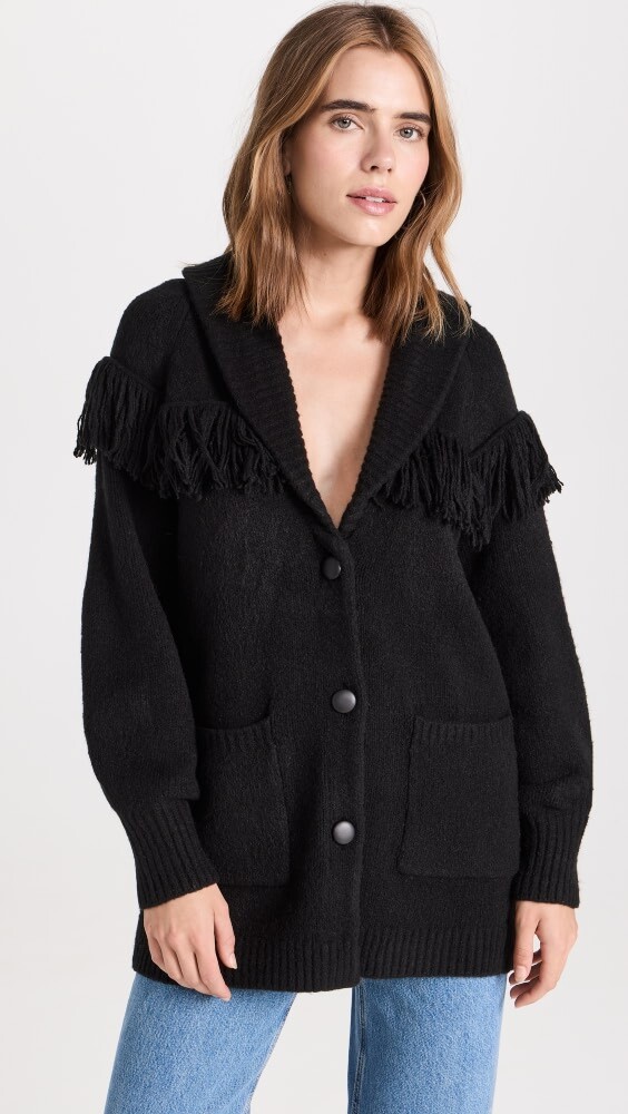 

Кардиган Saylor Janey Fringe Knit, черный