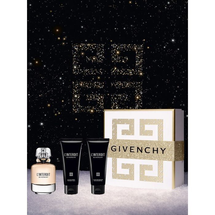 Женская туалетная вода L'Interdit Eau de Parfum Estuche Perfume Mujer Givenchy, EDP 80 ml + Body Lotion 75 ml + Gel 75 ml женская туалетная вода the scent for her estuche eau de parfum hugo boss edp 50 ml body lotion 75 ml