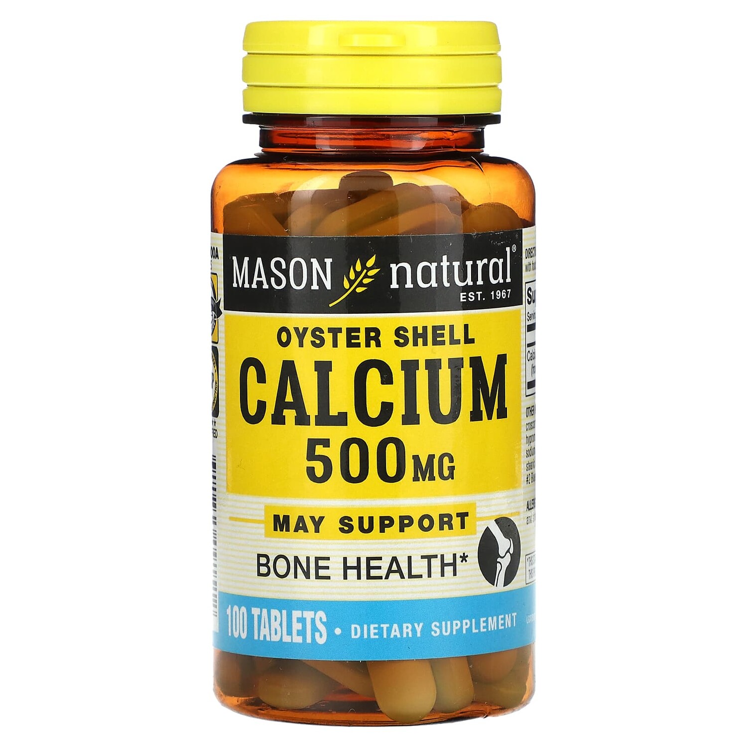 

Кальций из устричной скорлупы, 500 мг, 100 таблеток, Mason Natural
