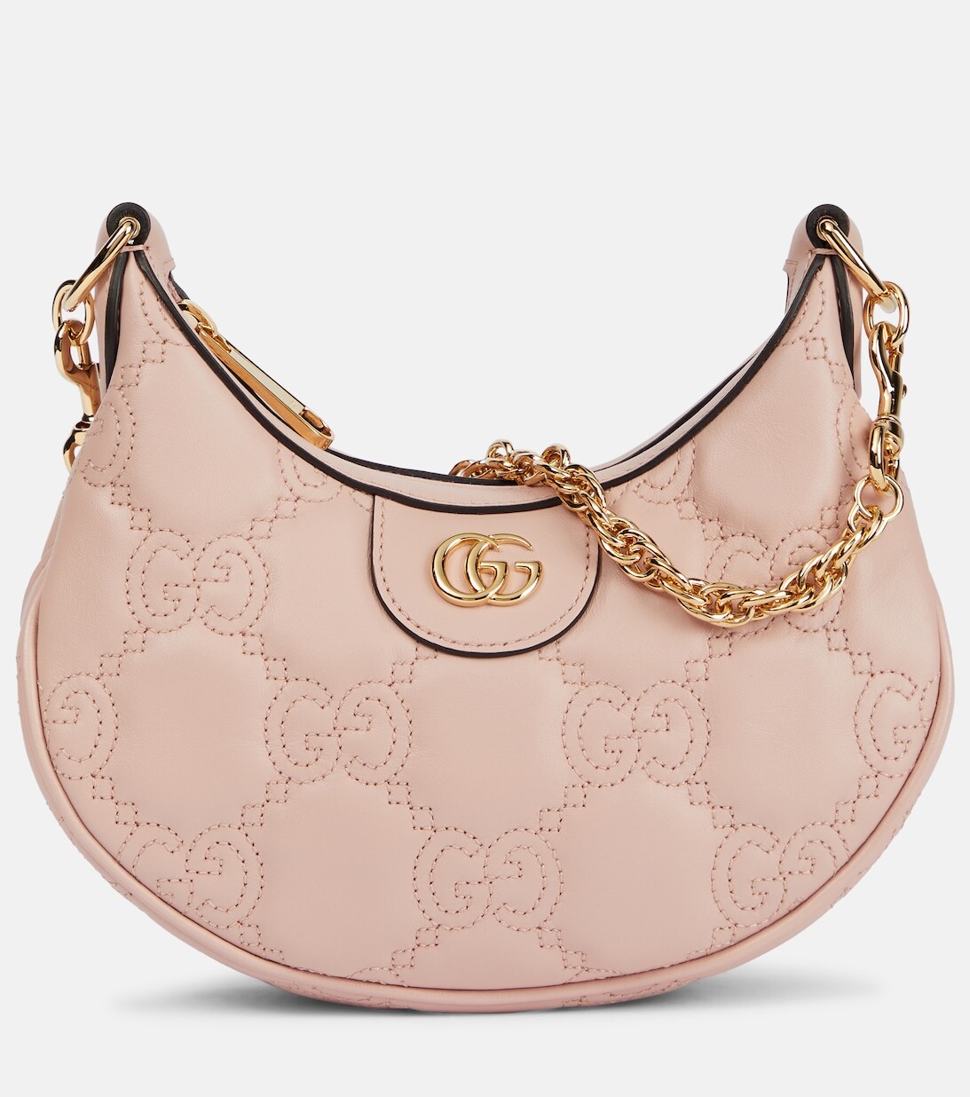 

Сумка через плечо из матовой кожи с узором GG Gucci, розовый