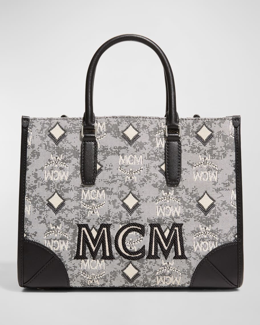 

Сумка-тоут из жаккарда с логотипом и ручкой сверху MCM