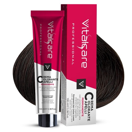 Крем-краска для волос Vitalcare с протеинами шелка Темно-русый 6/00, Vitalcare Professional