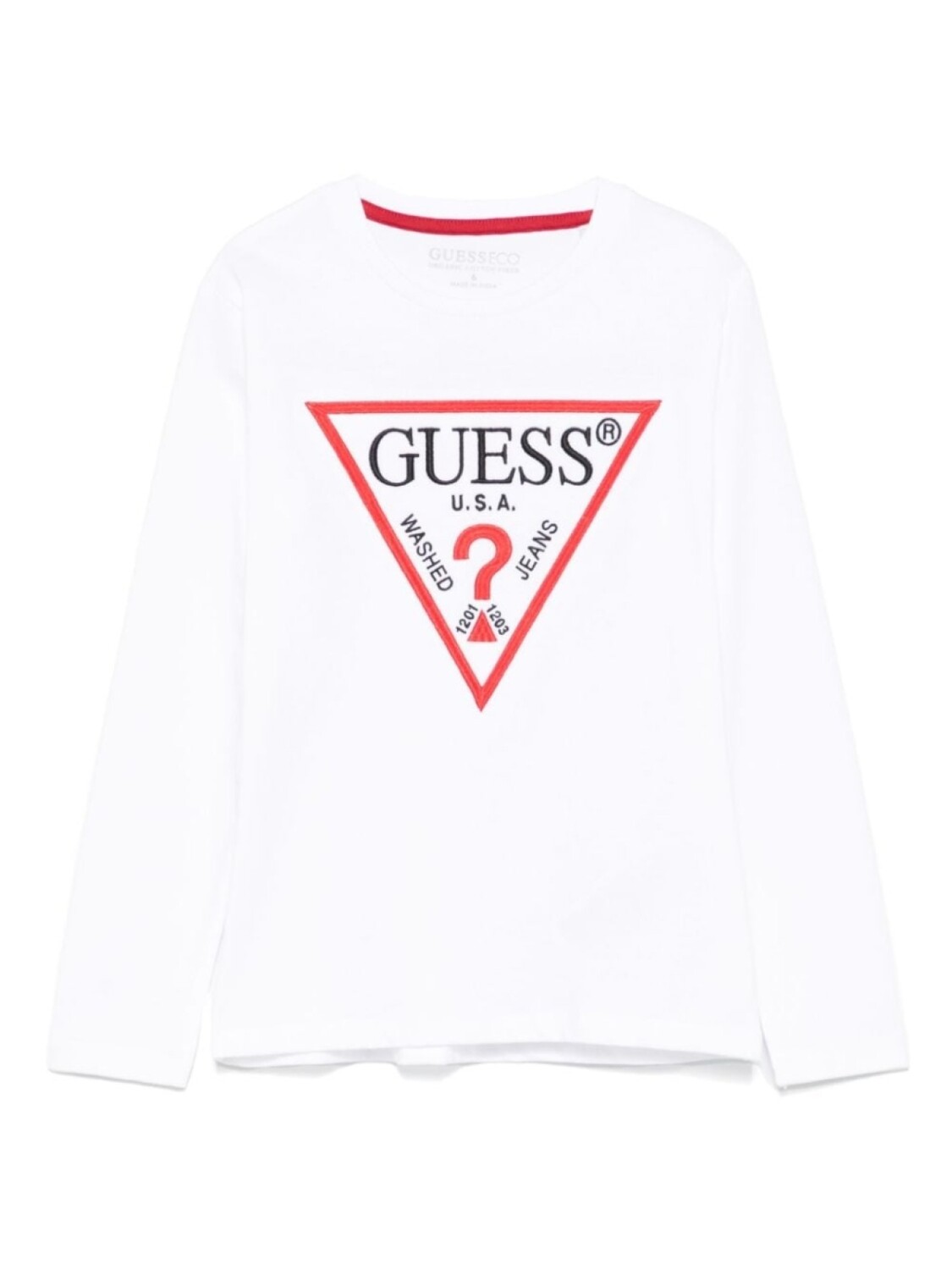

Футболка с вышитым логотипом для детей Guess Kids, белый