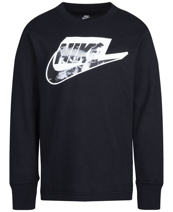 

Футболка с длинным рукавом с принтом Little Boys Futura Nike, черный