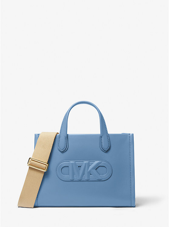

Маленькая кожаная сумка-мессенджер Gigi с тиснением Michael Kors, синий