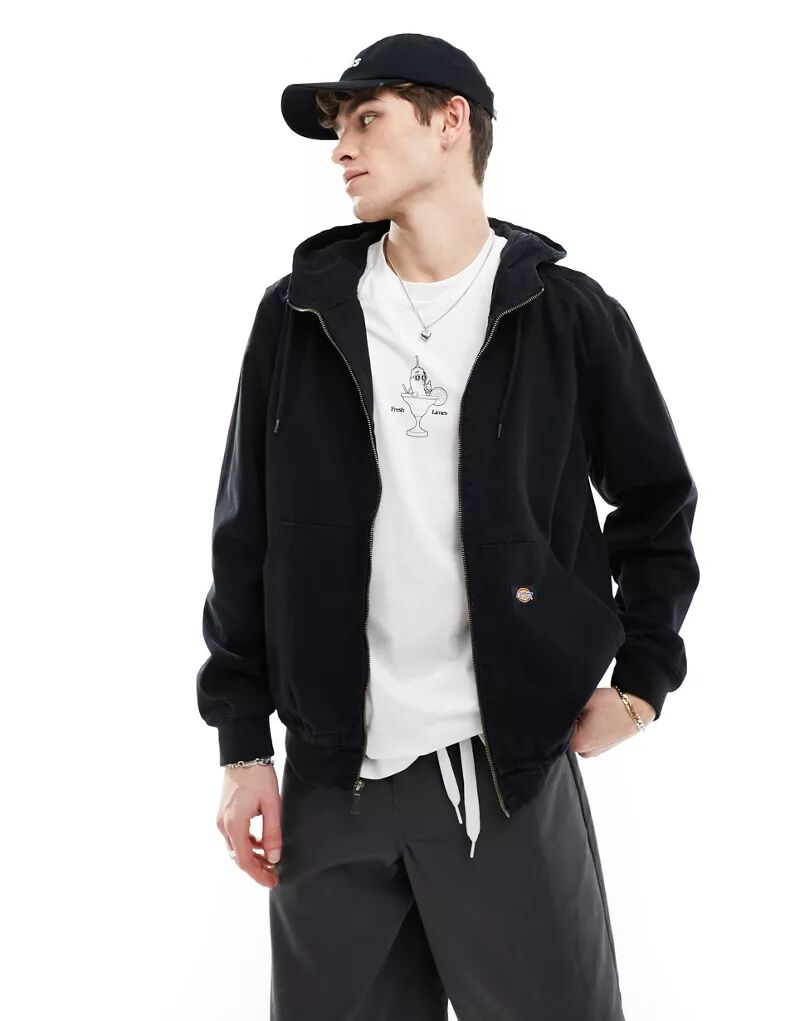 цена Черная льняная куртка без подкладки с капюшоном Dickies Duck Canvas