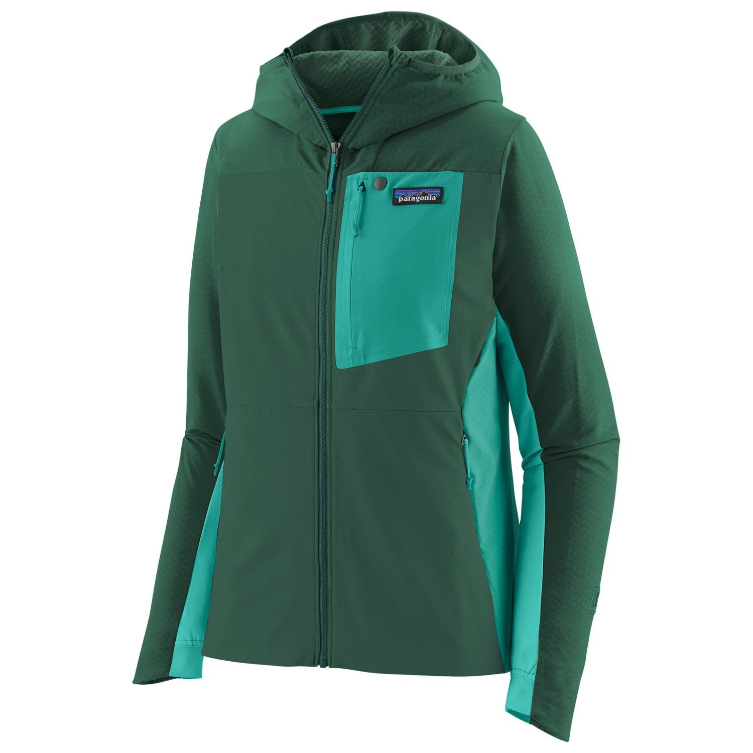 Куртка из софтшелла Patagonia Women's R1 CrossStrata Hoody, цвет Conifer Green