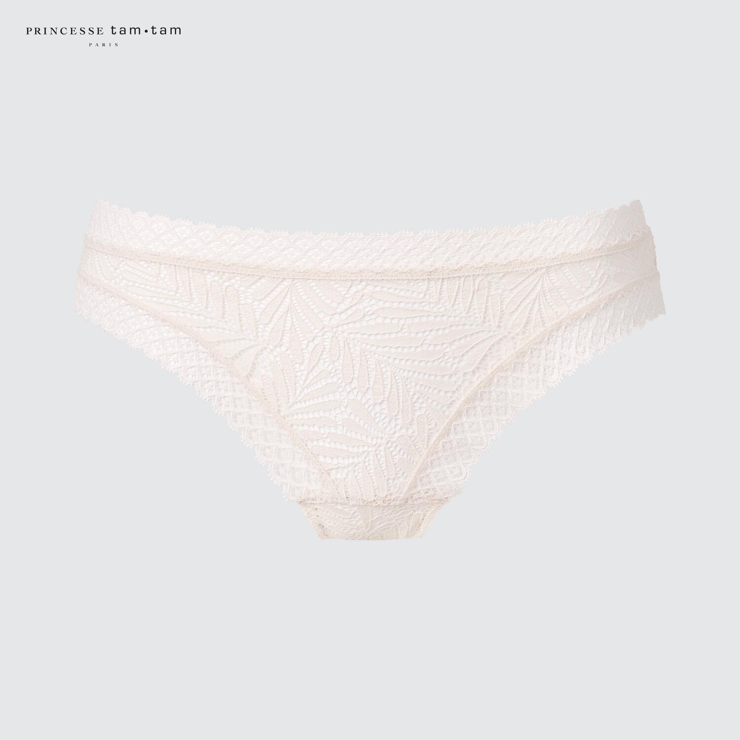 

Кружевные трусики с листьями UNIQLO, белая кость