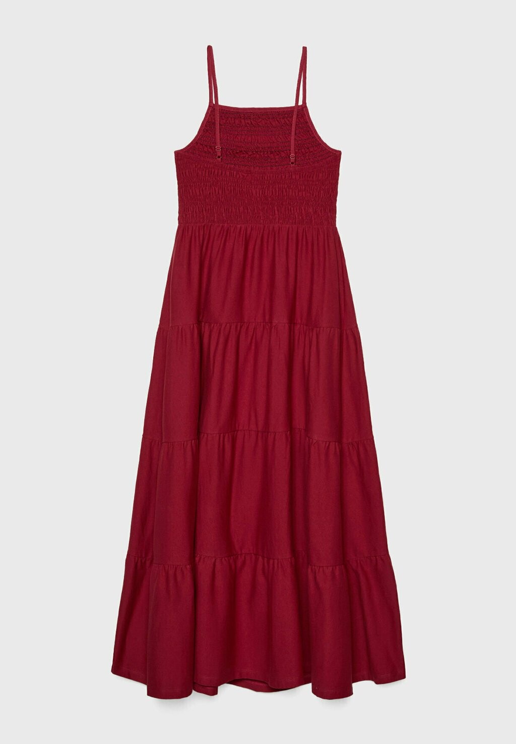 

Платье макси FLOWING STRAPPY Stradivarius, крапчатый темно-красный