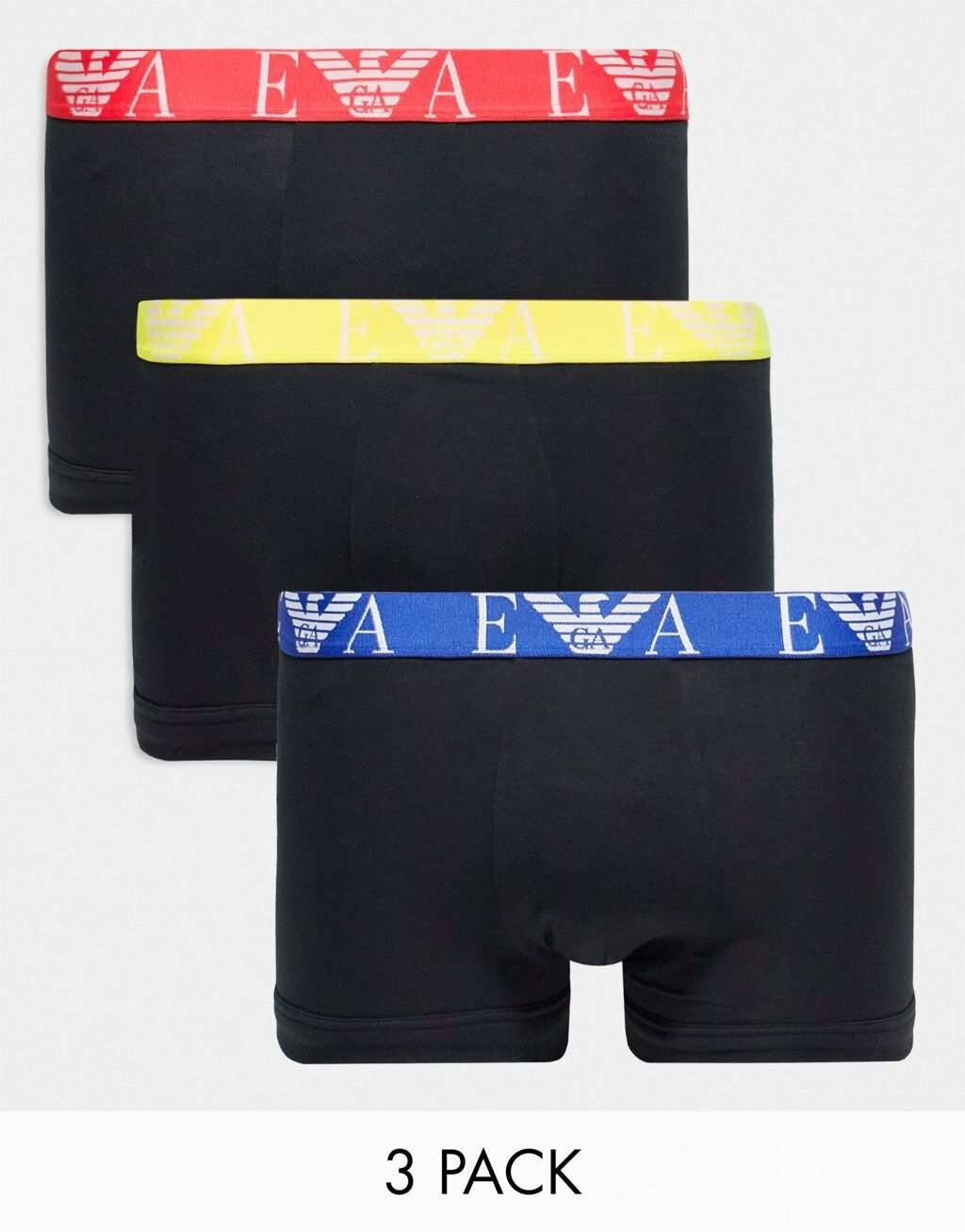 

Набор из трех черных плавок с логотипом Emporio Armani Bodywear