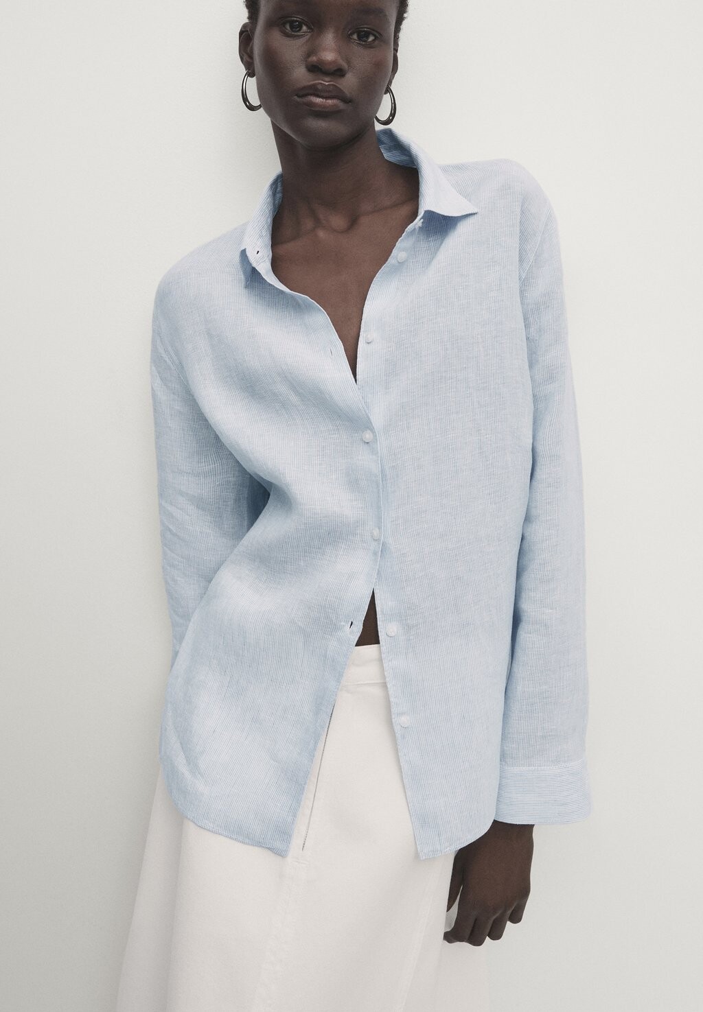 

Рубашка Massimo Dutti, светло-голубая