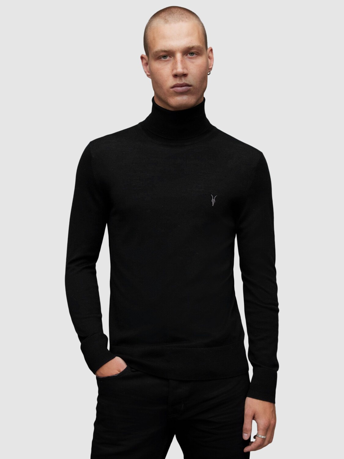 

Джемпер Mode Merino с воротником-стойкой AllSaints, черный