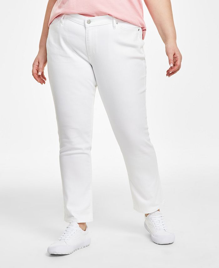 цена Модные классические прямые джинсы больших размеров Levi's, белый