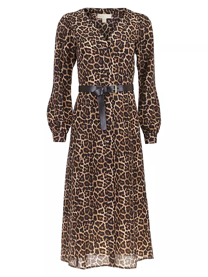 

Шифоновое леопардовое платье миди Kate Michael Michael Kors, цвет cheetah, Коричневый