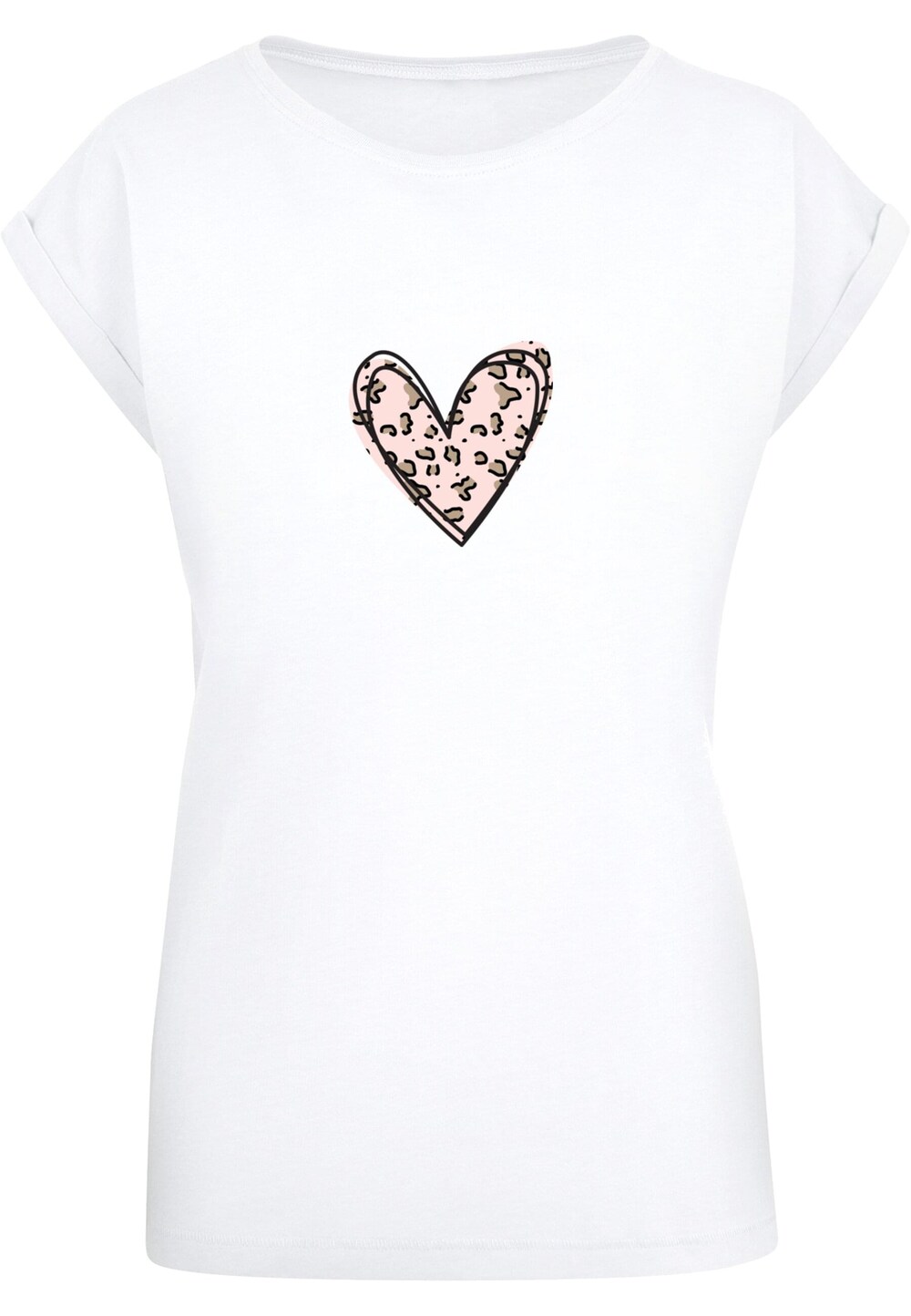 Рубашка Merchcode Valentines Day - Leopard Heart, белый
