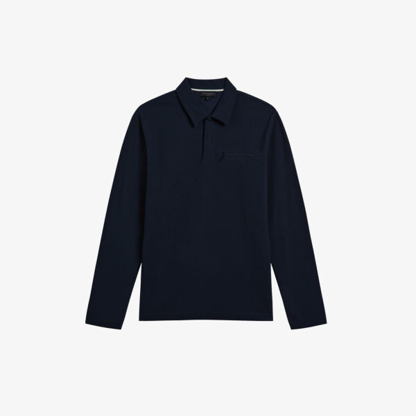 

Рубашка-поло Wavelo с длинными рукавами и аппликацией логотипа Ted Baker, темно-синий