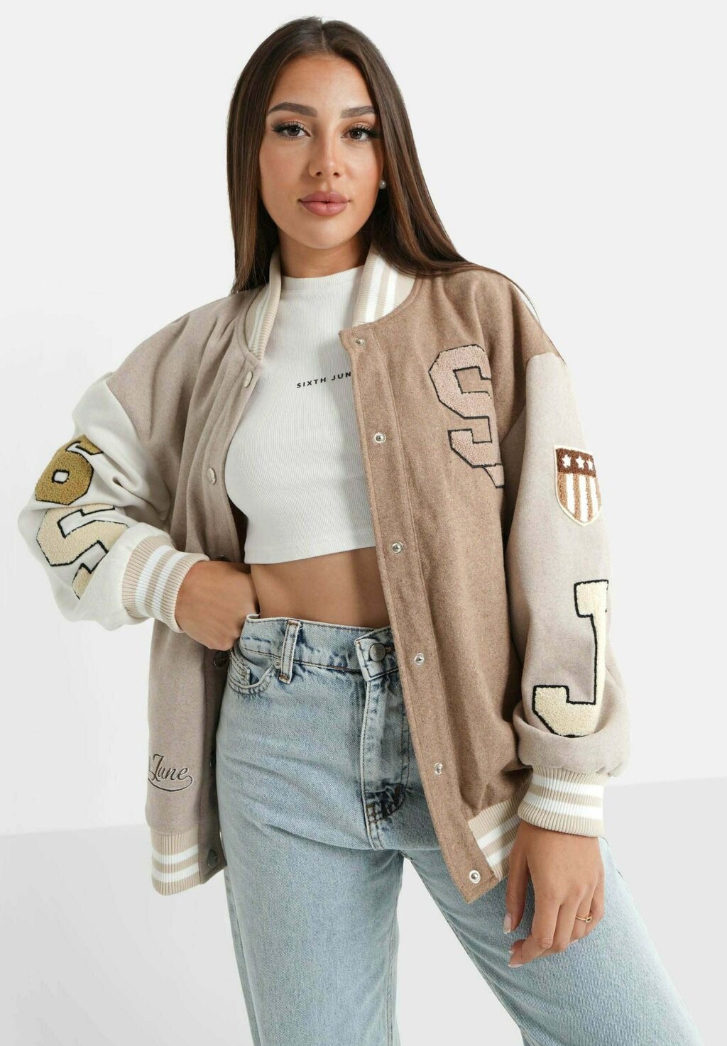 

Бомбер Chaquetas Sixth June, бежевый