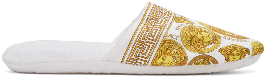 

Versace Белые усиленные тапочки Medusa