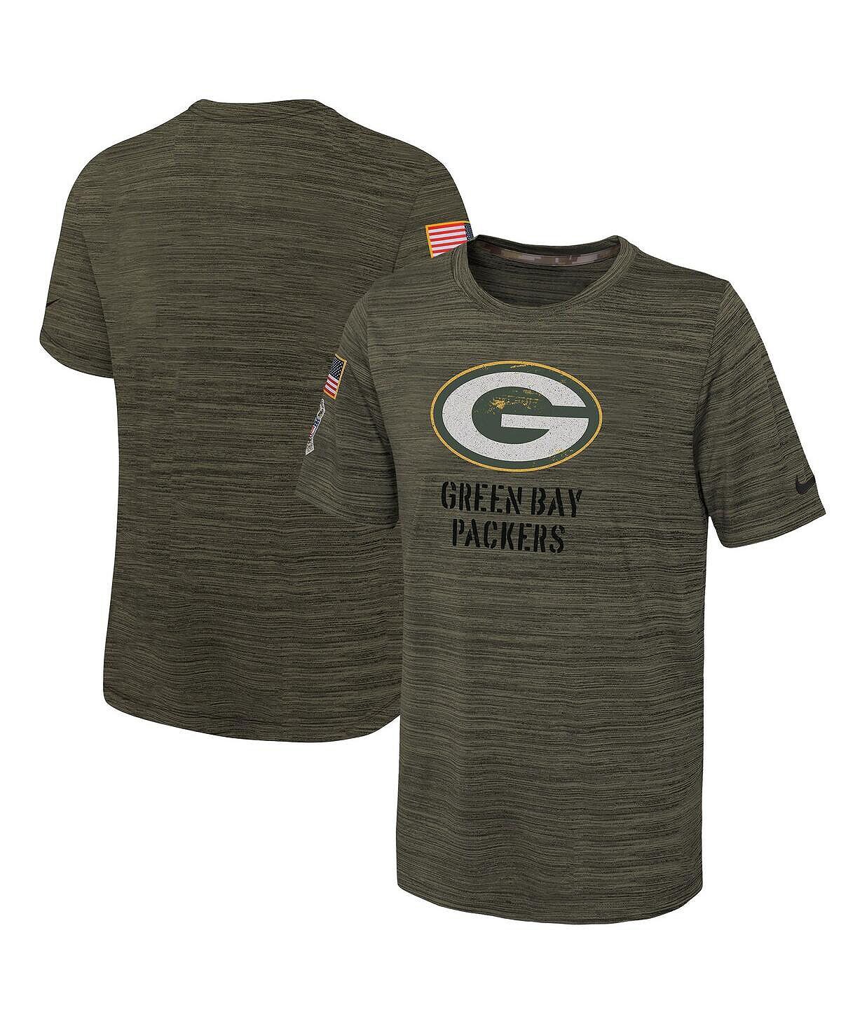

Футболка Big Boys Olive Green Bay Packers 2022 Salute To Service Velocity Nike