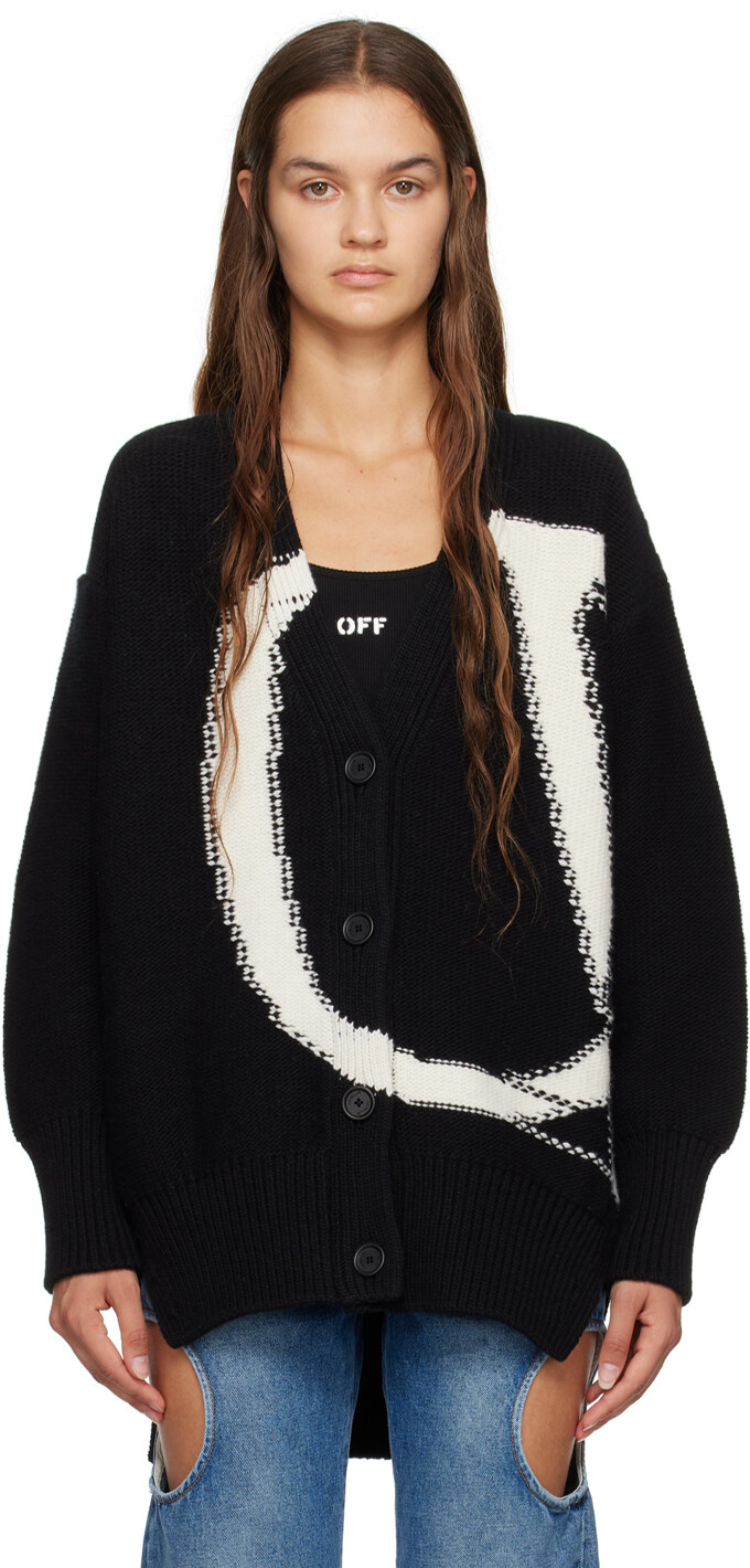 

Черный свободный кардиган Off-White