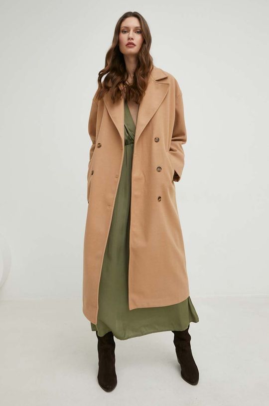 Шерстяное пальто Answear Lab, коричневый