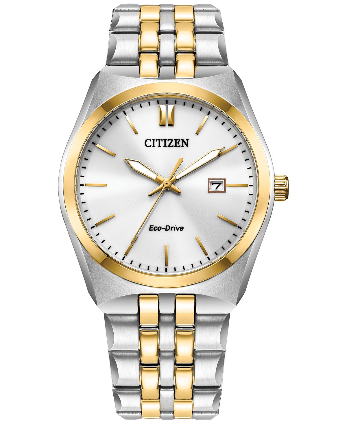 Eco-Drive Мужские двухцветные часы Corso с браслетом из нержавеющей стали, 40 мм Citizen