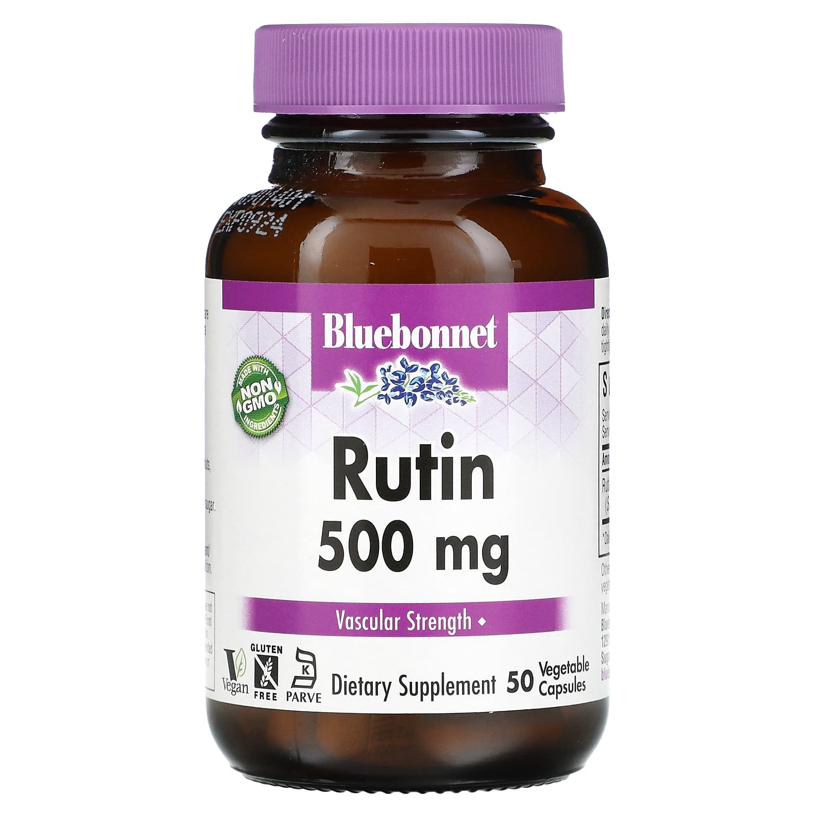 

Рутин, 500 мг, 50 вегетарианских капсул, Bluebonnet Nutrition