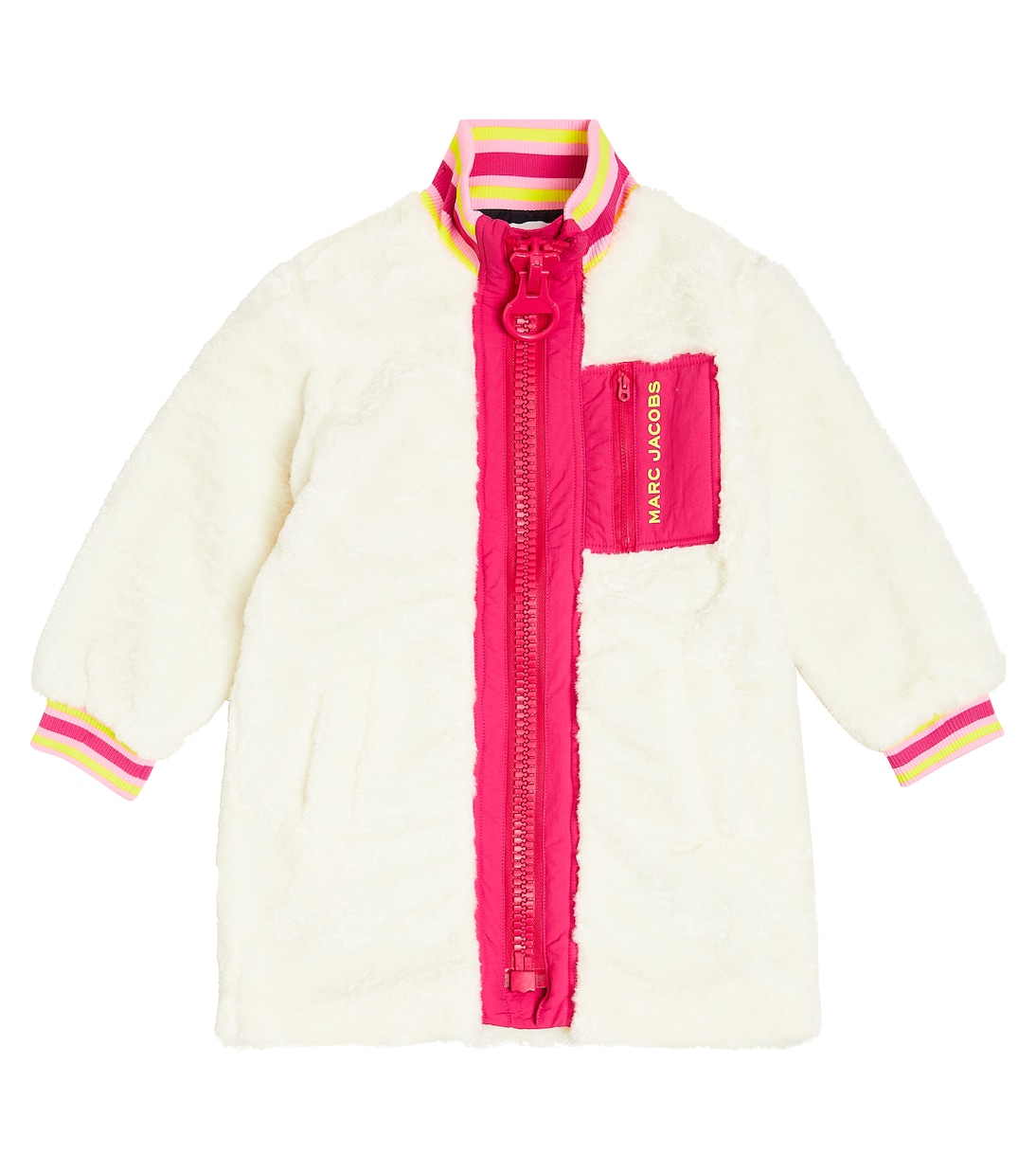 Пальто из искусственного меха с логотипом Marc Jacobs Kids, белый бриджи marc by marc jacobs размер 42 белый