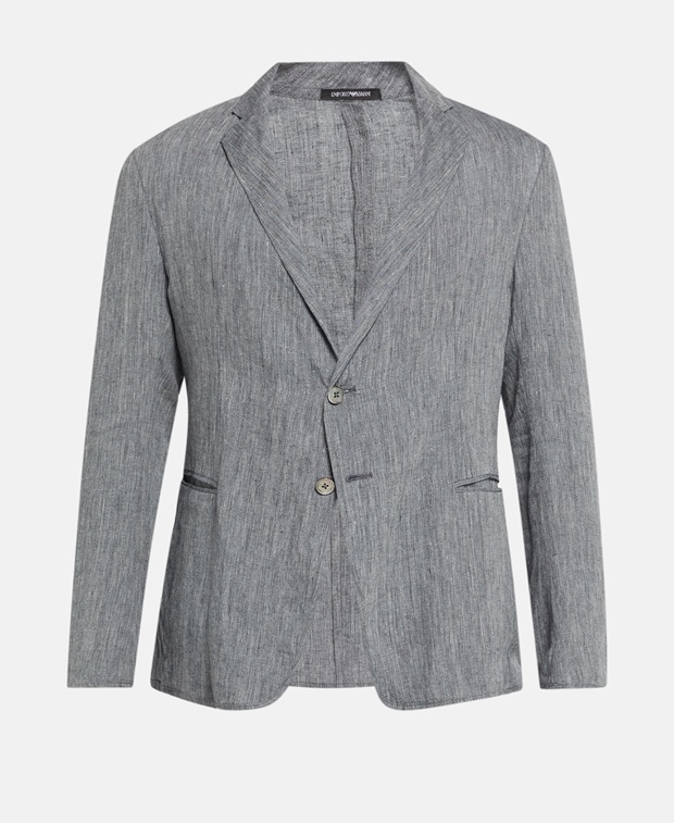 Льняной пиджак , серый Emporio Armani