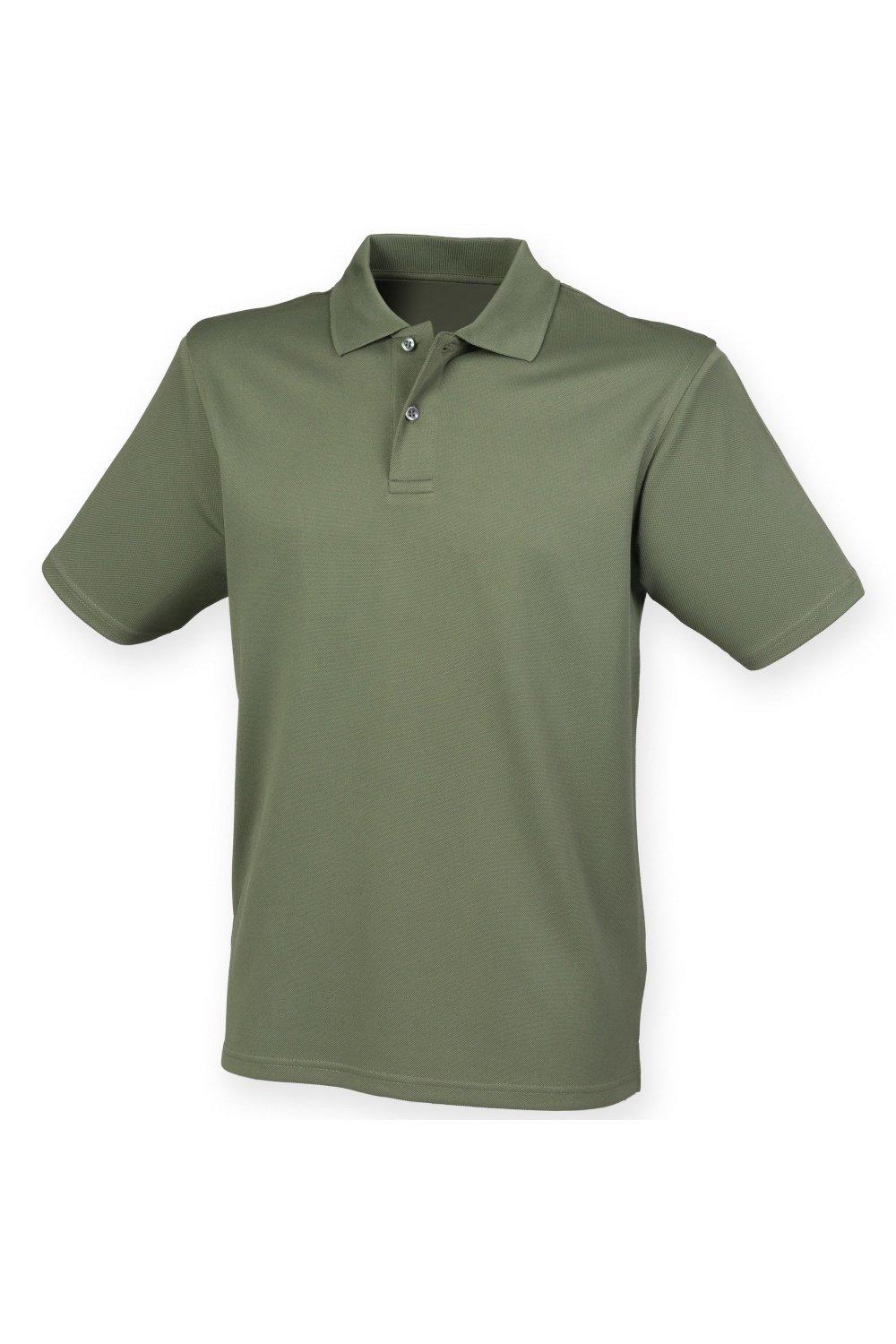 рубашка поло coolplus из пике henbury зеленый Рубашка поло Coolplus из пике Henbury, зеленый
