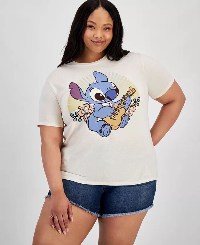 

Модная футболка больших размеров с рисунком Ohana Stitch Disney, бежевый