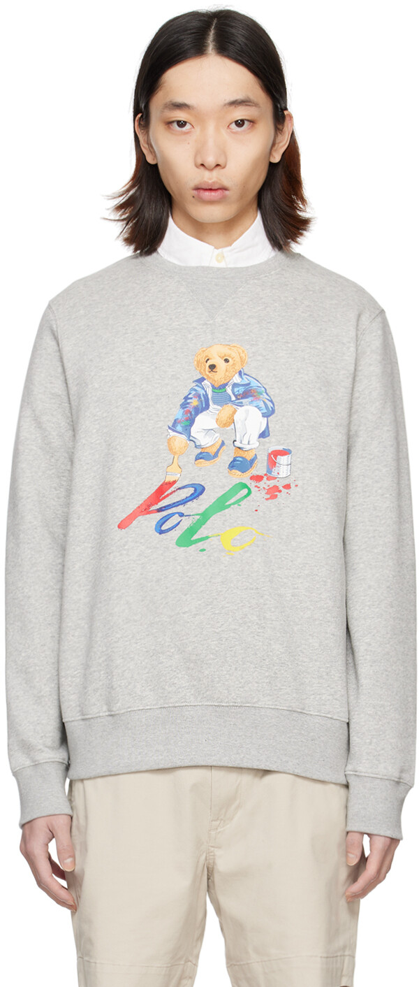 

Серый свитшот-поло с медведем Polo Ralph Lauren