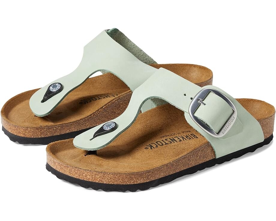 

Сандалии Birkenstock Gizeh Big Buckle - Nubuck Leather, цвет Matcha Nubuck