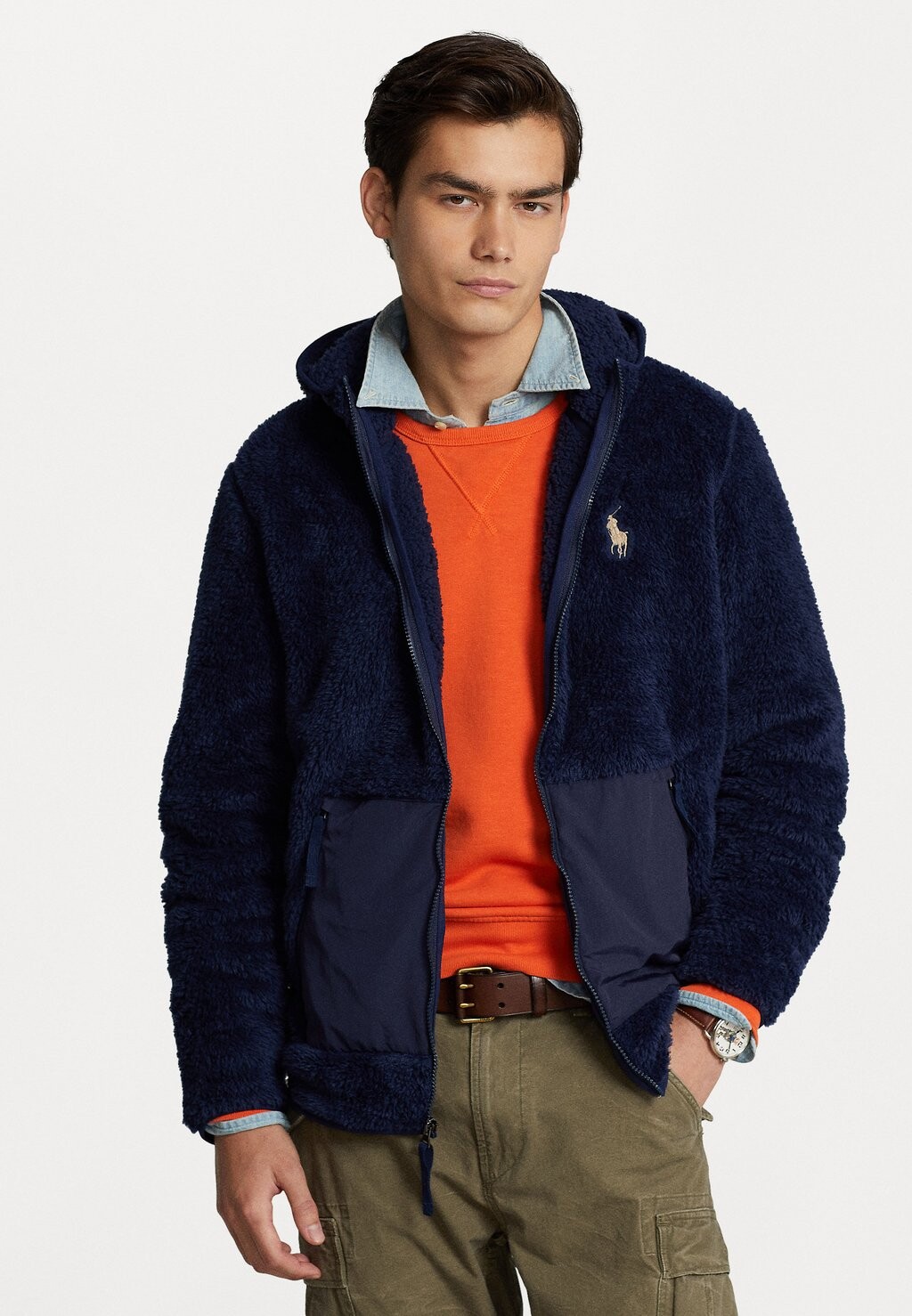 

Куртка Polo Ralph Lauren ФЛИСОВАЯ ТОЛСТОВКА НА МОЛНИИ, цвет newport navy