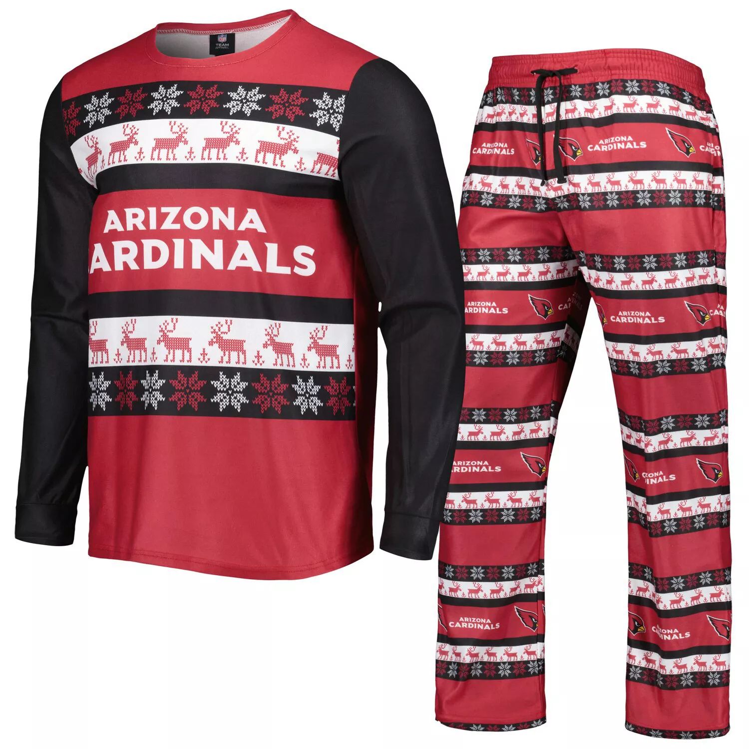 

Мужской пижамный комплект с логотипом команды FOCO Cardinal Arizona Cardinals Team Ugly
