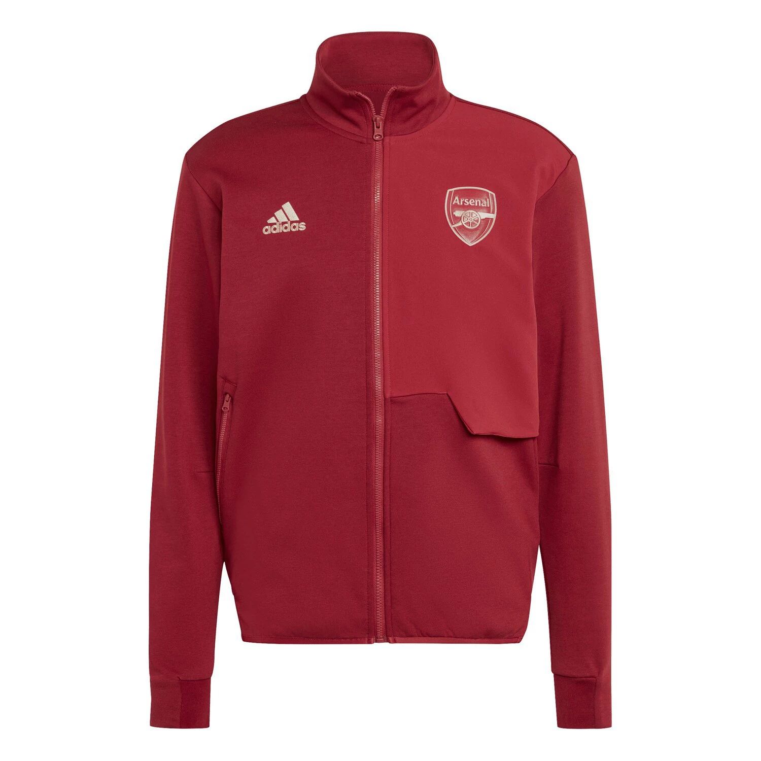 Мужская красная куртка с молнией во всю длину Arsenal Anthem adidas цена и фото