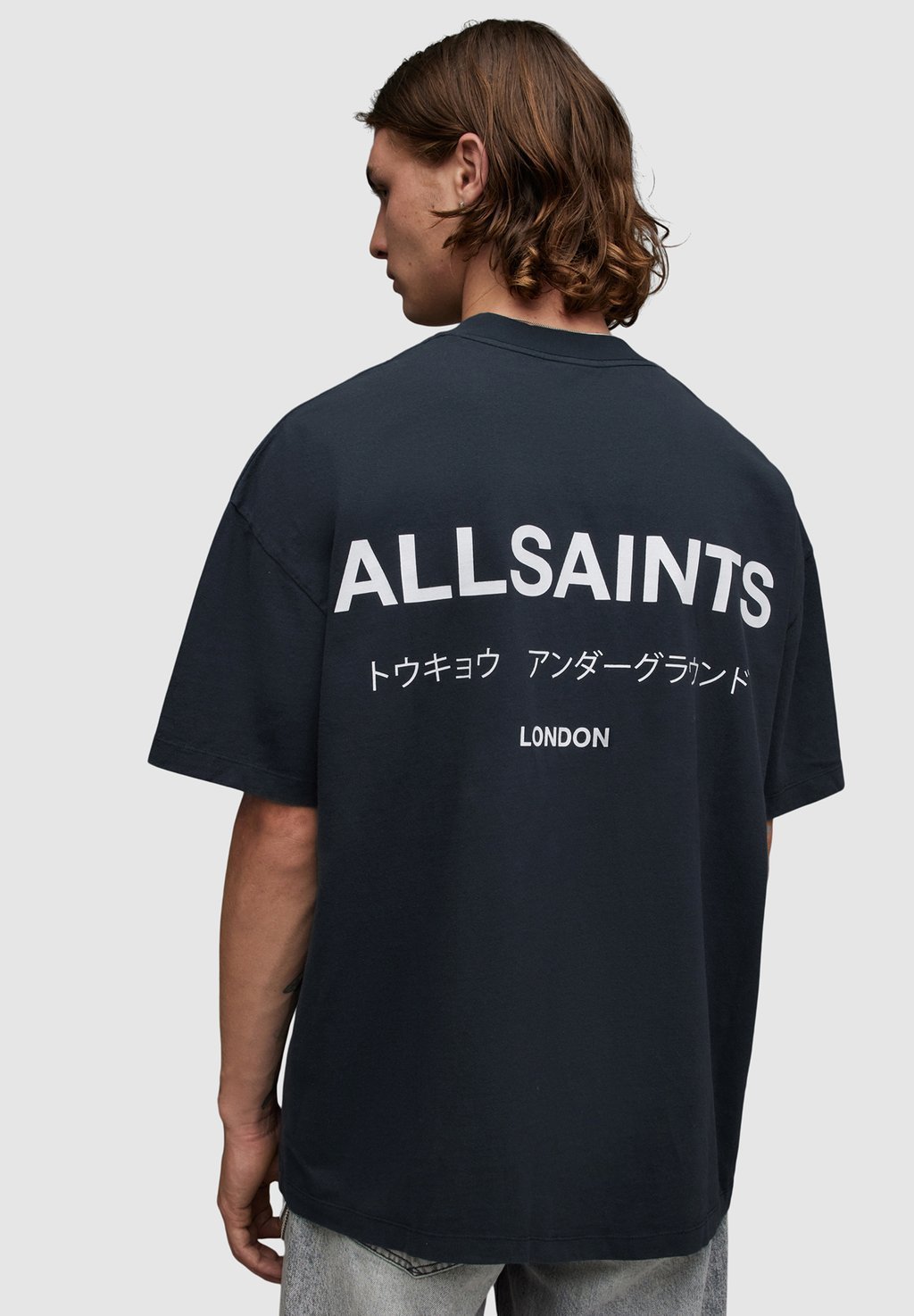 

Футболка с принтом UNDERGROUND CREW AllSaints, цвет blue