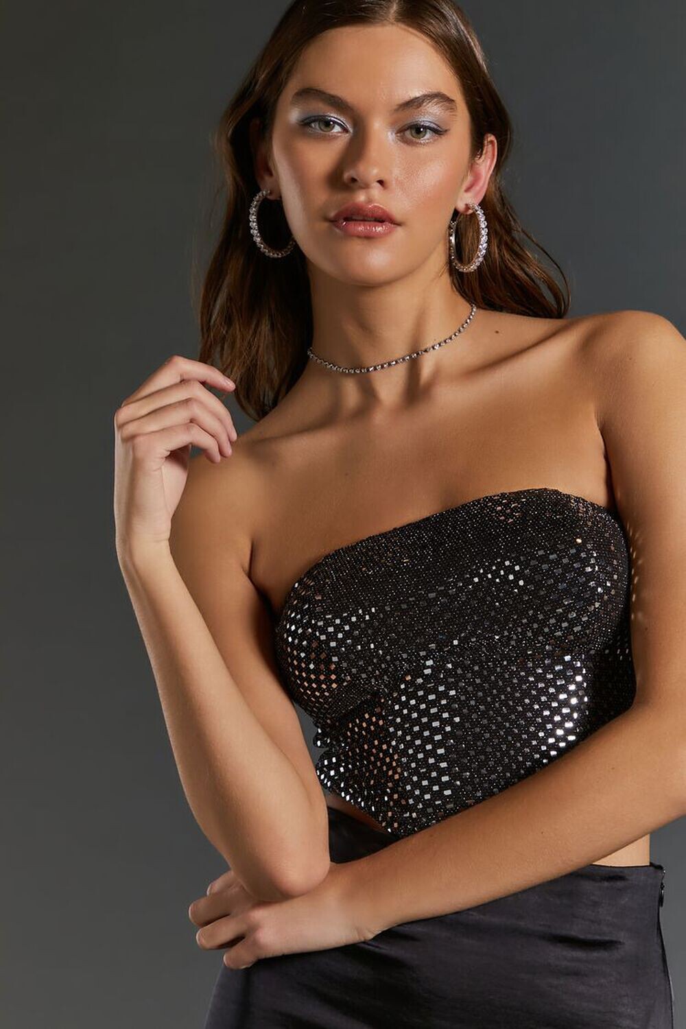 

Топ-труба с пайетками Forever 21, черный