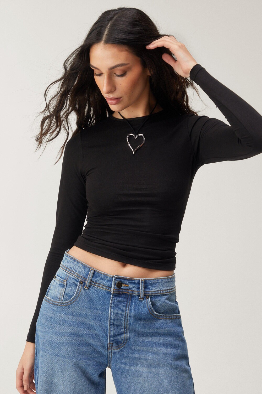 

Базовая футболка с длинным рукавом Nasty Gal, черный