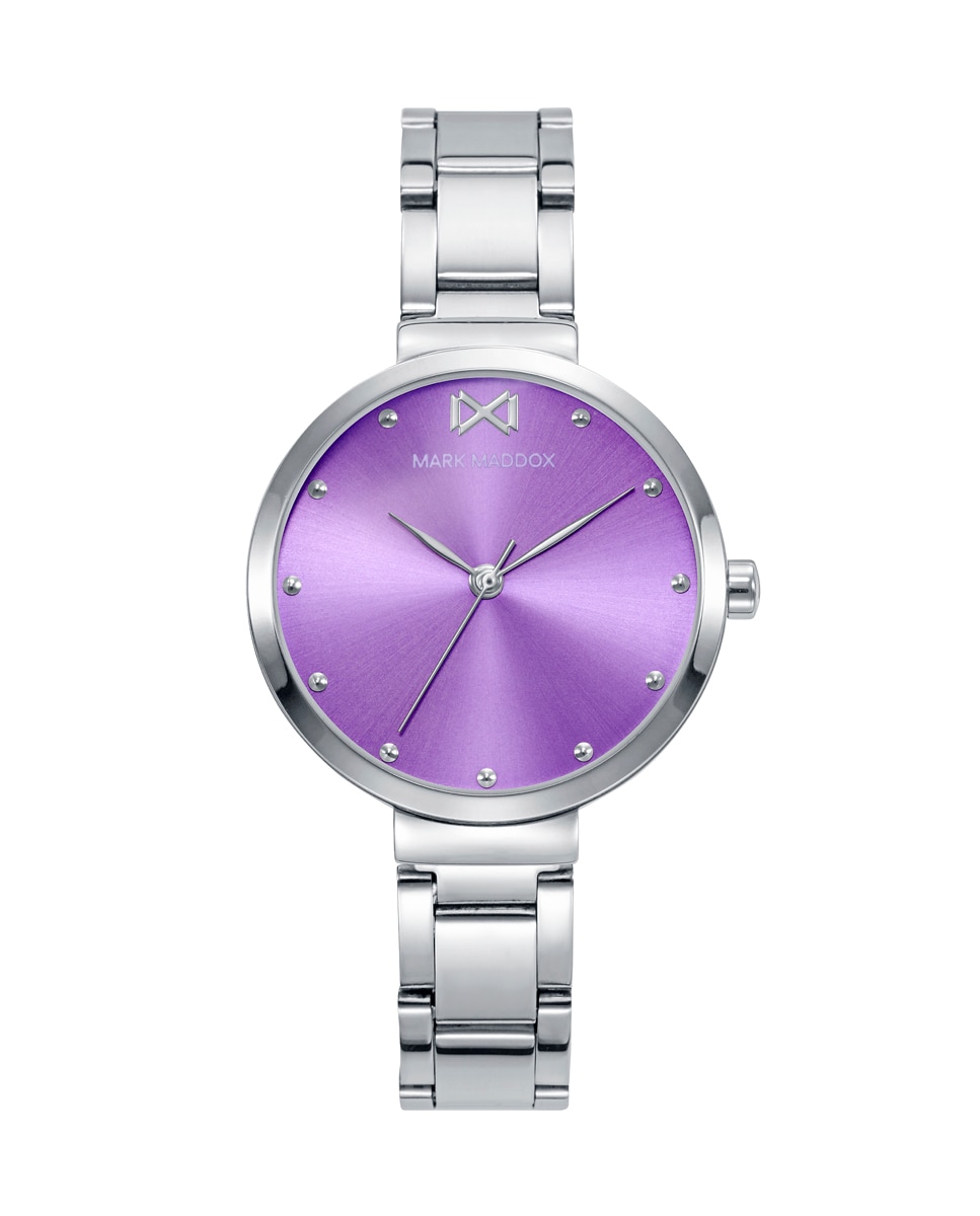 цена Женские стальные часы Alfama с фиолетовым циферблатом Mark Maddox, серебро