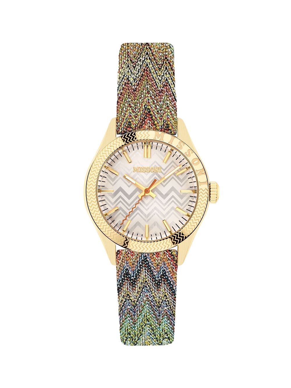 

Классические часы IP из желтого золота с тканевым ремешком Missoni, желтый