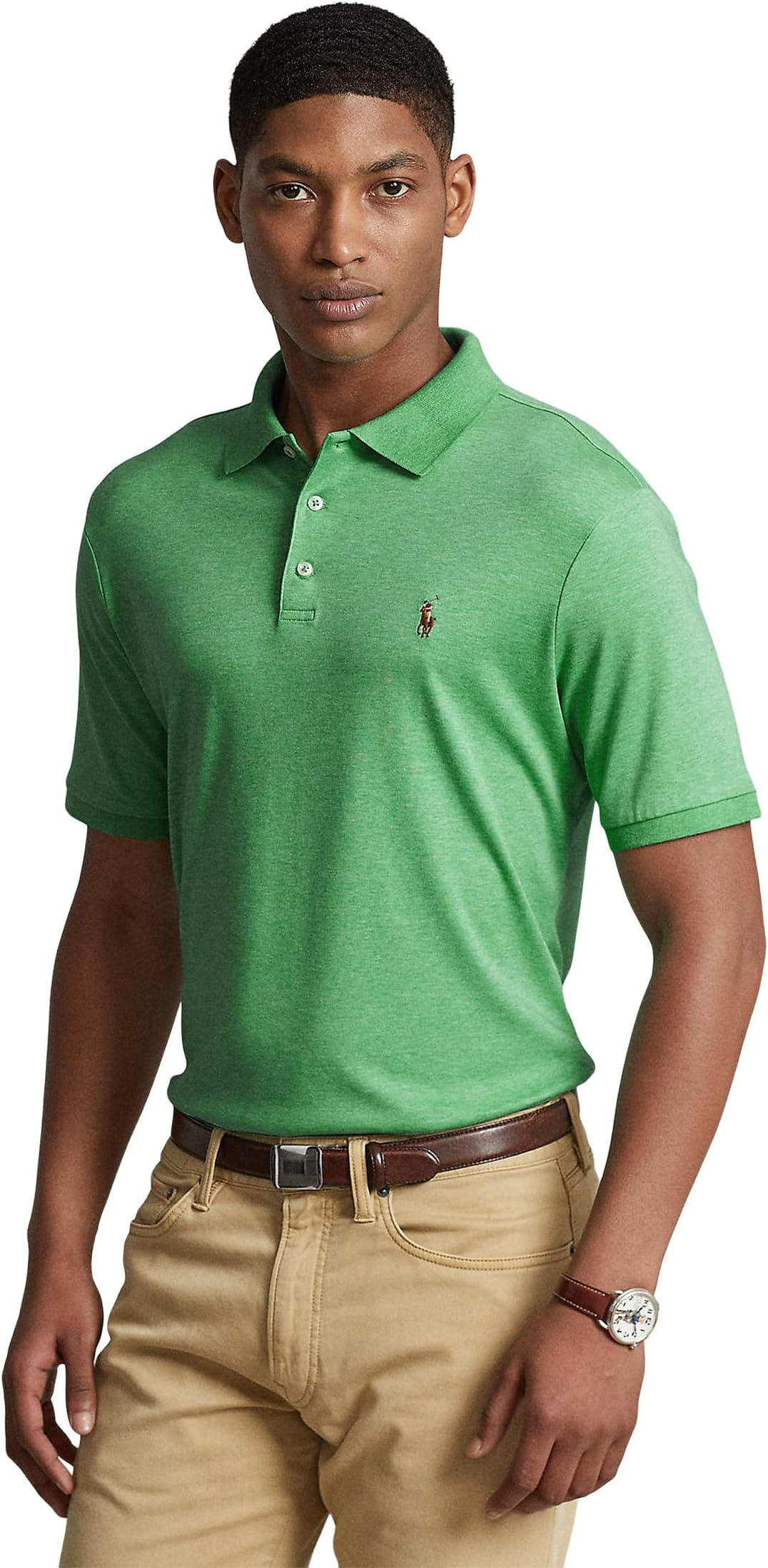 Рубашка-поло Classic Fit Soft Cotton Polo Shirt Polo Ralph Lauren, цвет Resort Green Heather