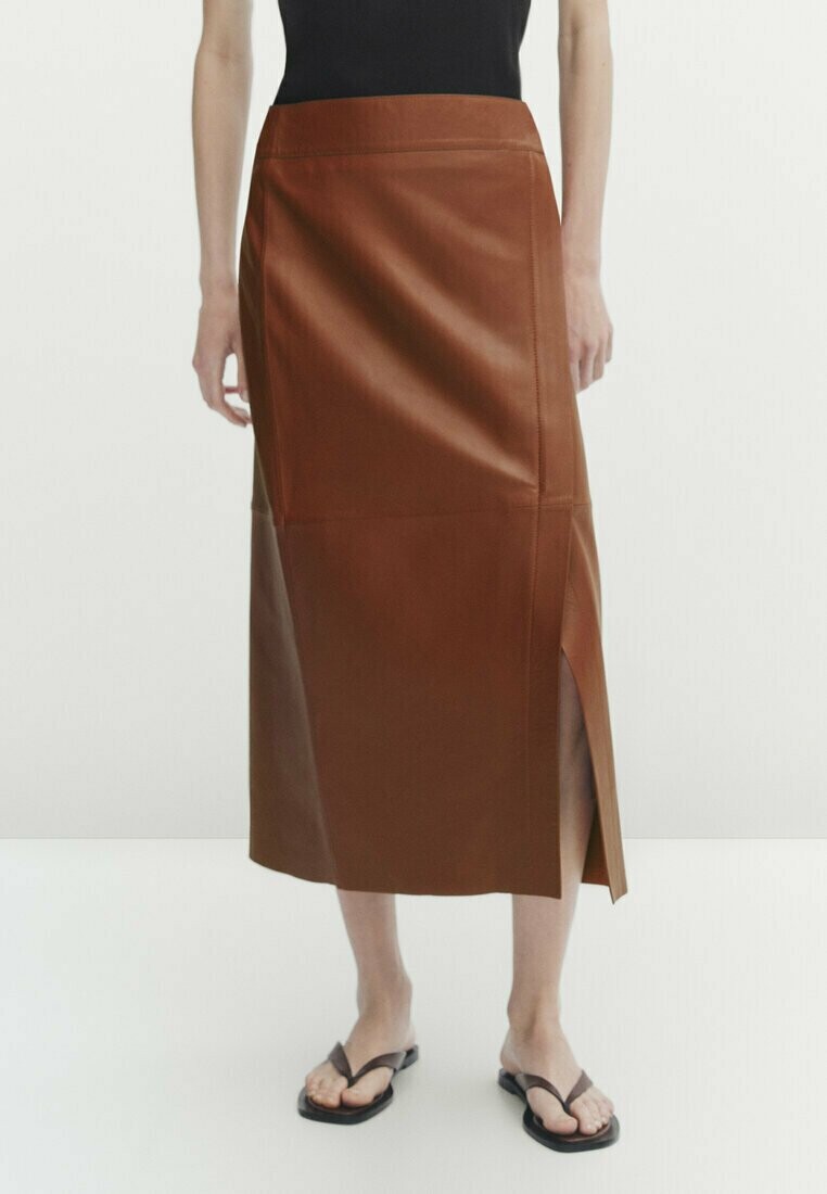 

Юбка с запахом Massimo Dutti, коричневый